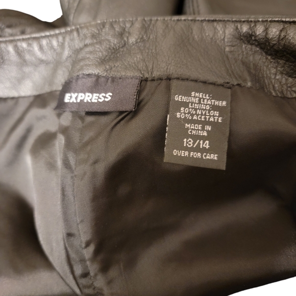 Express Vintage Genuine Leather Black Ladies Pants Size 13/14 PRE-OWNED - Picture 5 of 16